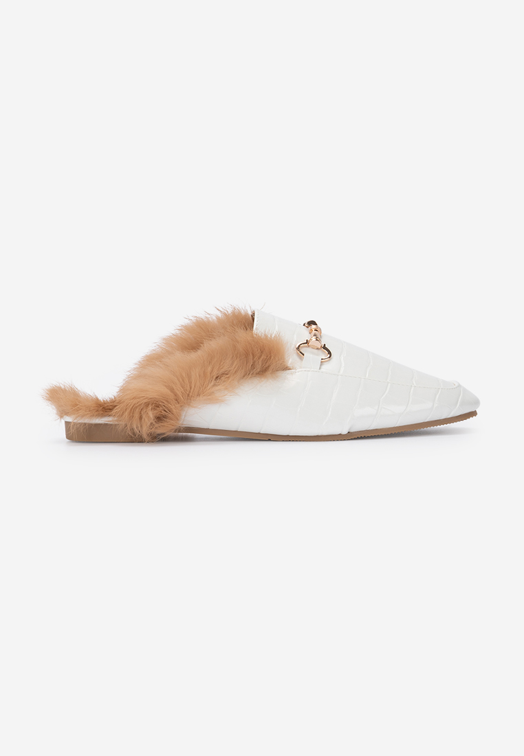Papuče za ženske Fluffy bijele