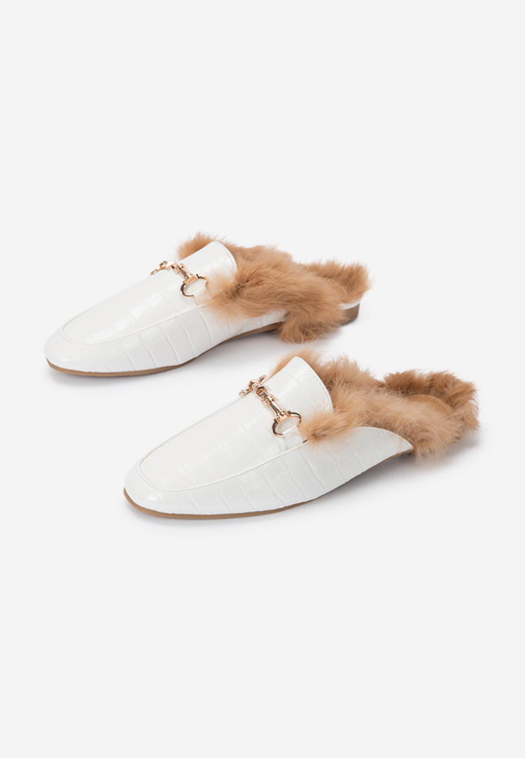 Papuče za ženske Fluffy bijele