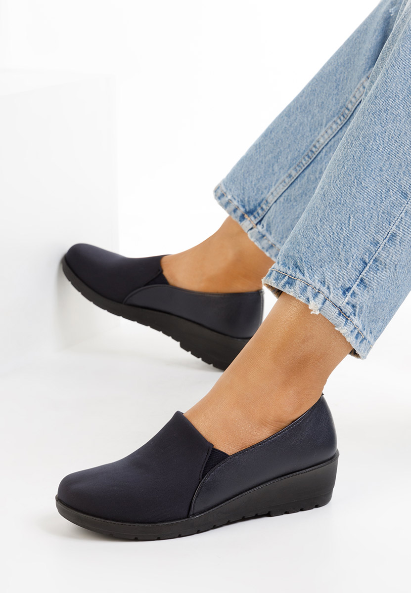 Mokasinke s platformom Yanira plavo navy