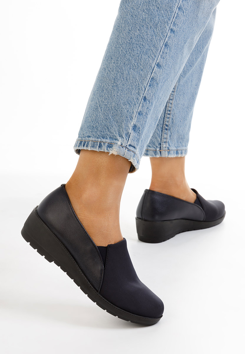 Mokasinke s platformom Yanira plavo navy