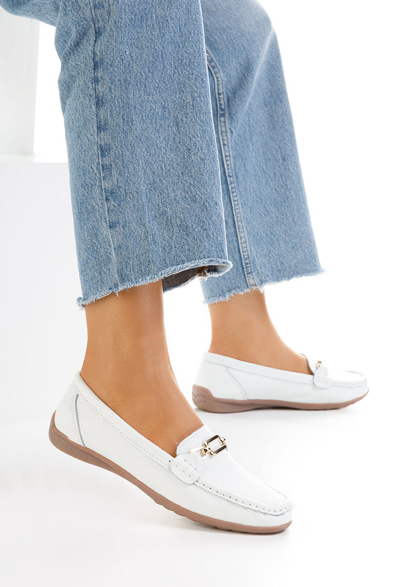 Mokasinke od prirodne kože bijele Celetina