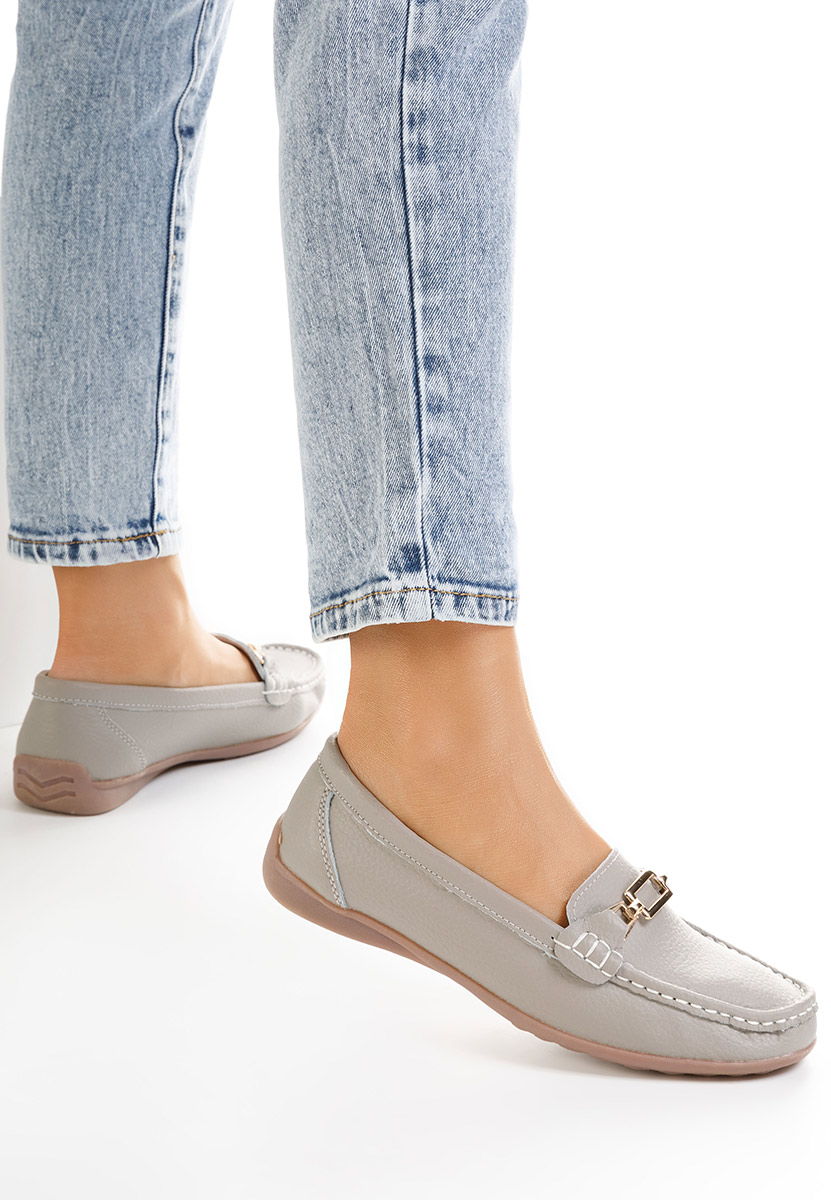 Mokasinke od prirodne kože sivo Celetina