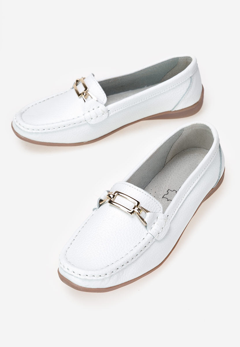 Mokasinke od prirodne kože bijele Celetina