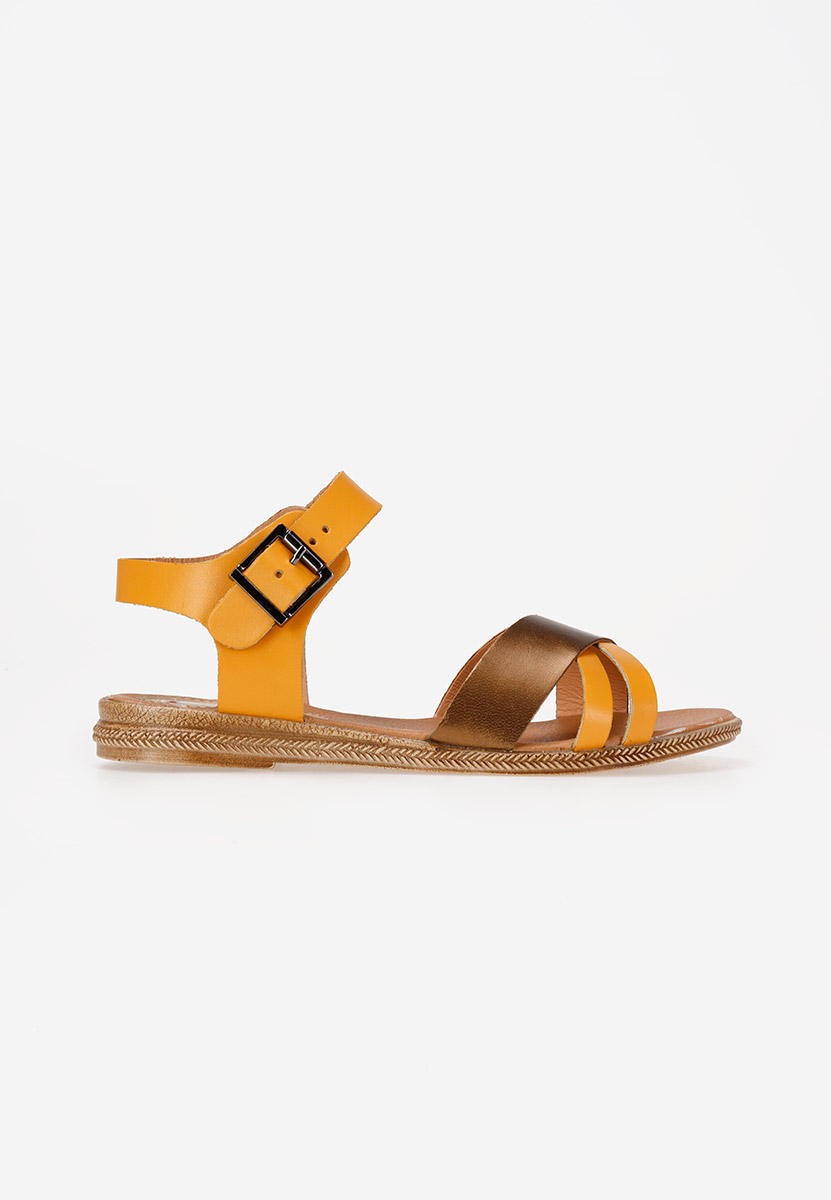 Sandale od prirodne kože Casiella Žuto