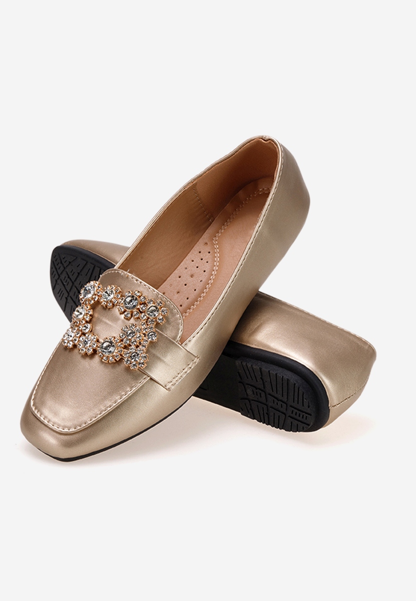 Ženske loafers Gialla zlatno