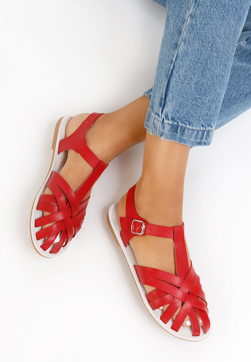 Sandale od prirodne kože Viela crveno