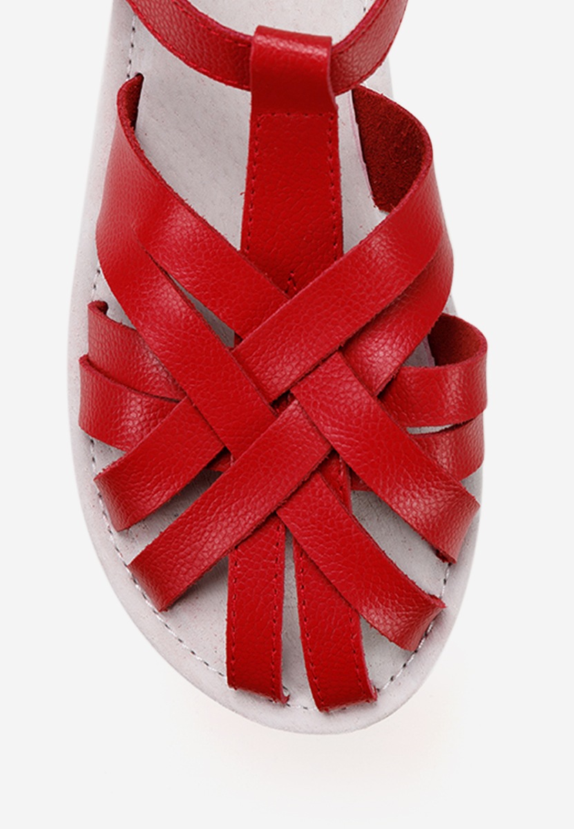 Sandale od prirodne kože Viela crveno