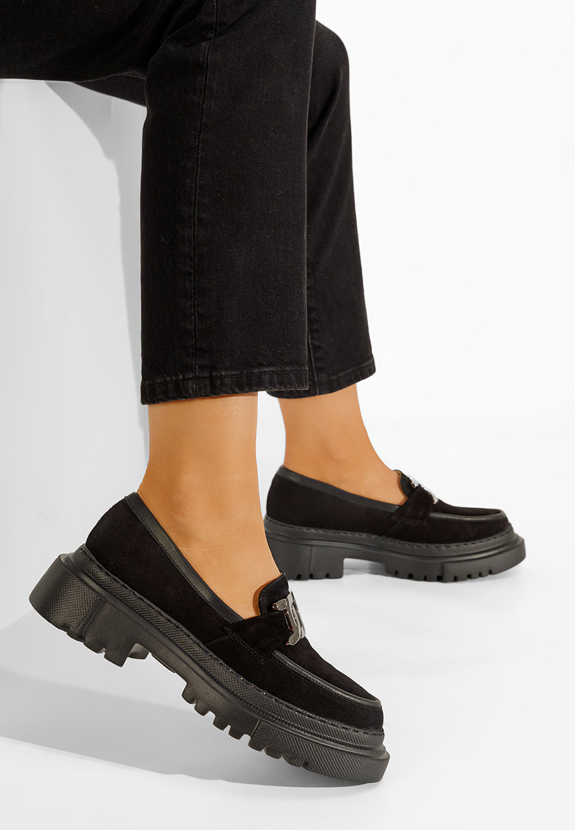 Mokasinke od prirodne kože crno Haza