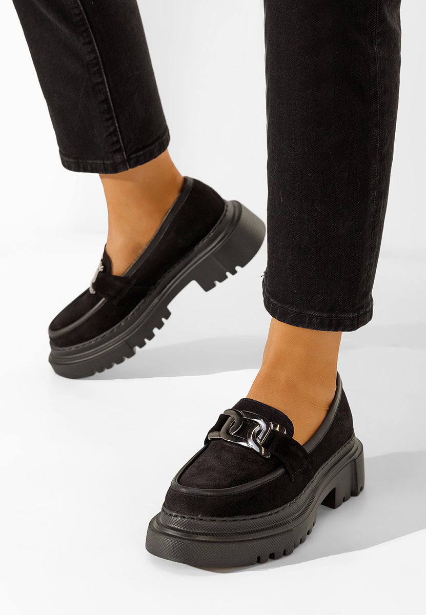 Mokasinke od prirodne kože crno Haza