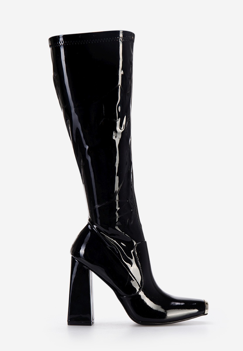 Čizmice na blok petu Anise crno v2