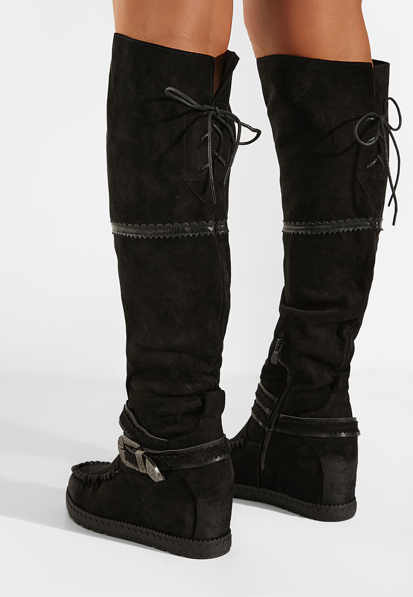 Čizme na punu petu crno Caizia V2