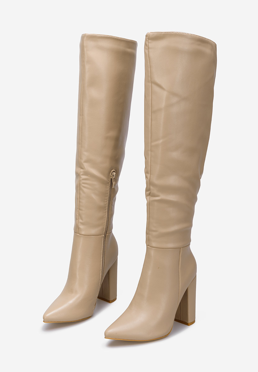 Duge čizme na petu kaki Cailla