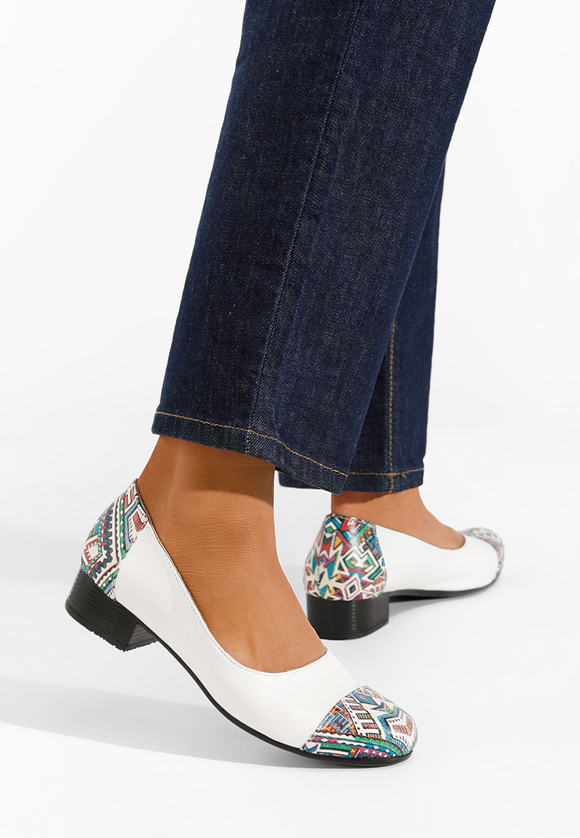 Kožne cipele Romina bijele