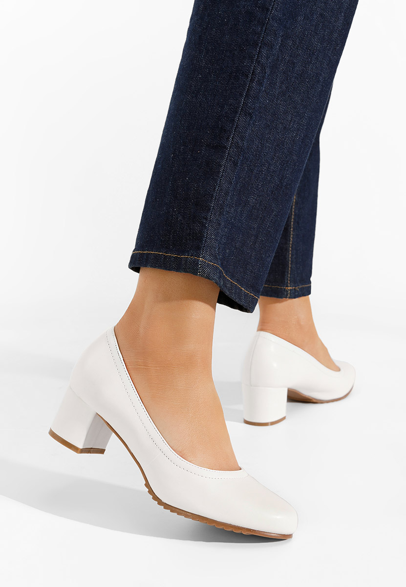 Cipele na srednje visoku petu Zinia bijele
