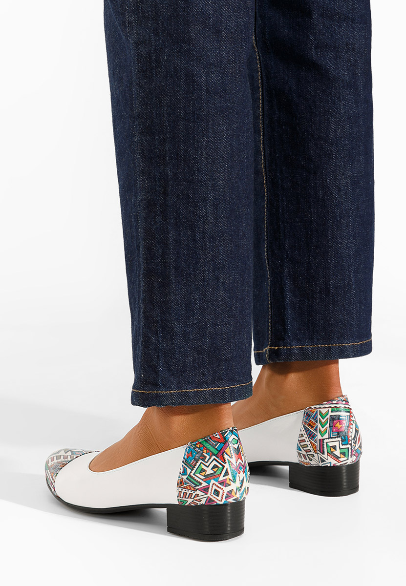 Kožne cipele Romina bijele