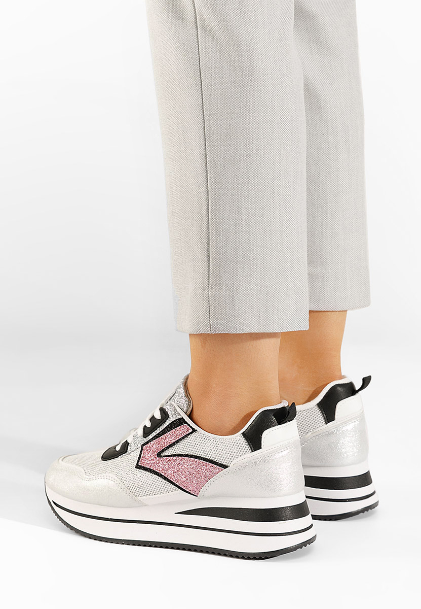 Sneakers s platformom Tarika srebrno