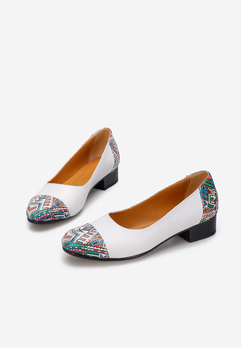 Kožne cipele Romina bijele