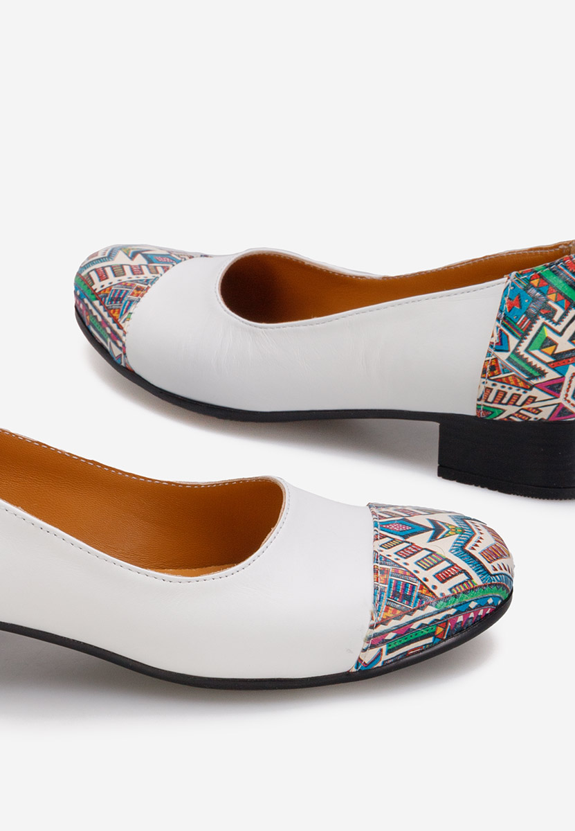 Kožne cipele Romina bijele