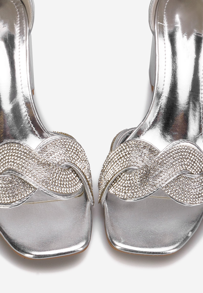 Sandale s petu Sanita srebrno