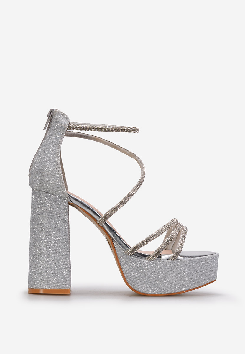 Sandale s petu Casilda srebrno