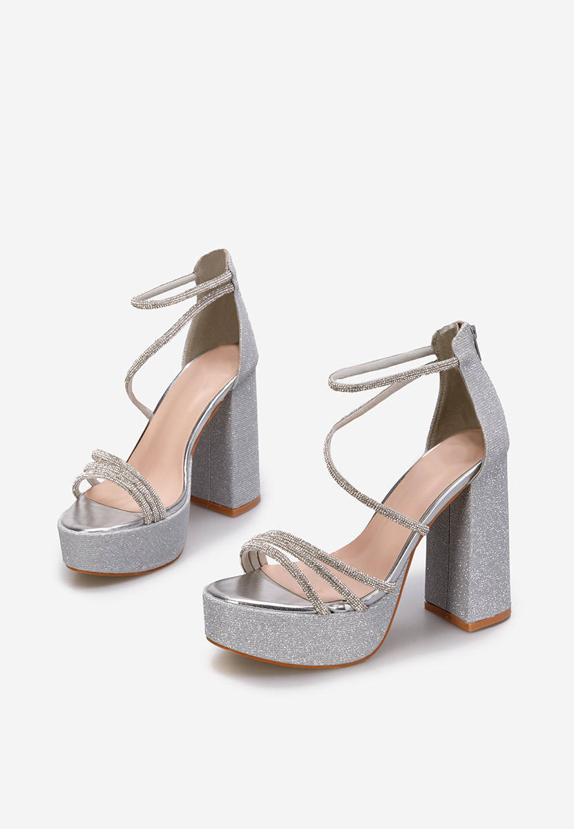Sandale s petu Casilda srebrno