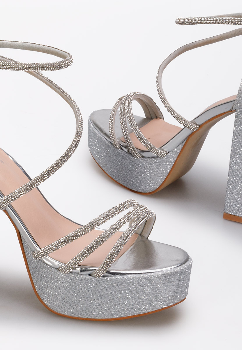 Sandale s petu Casilda srebrno