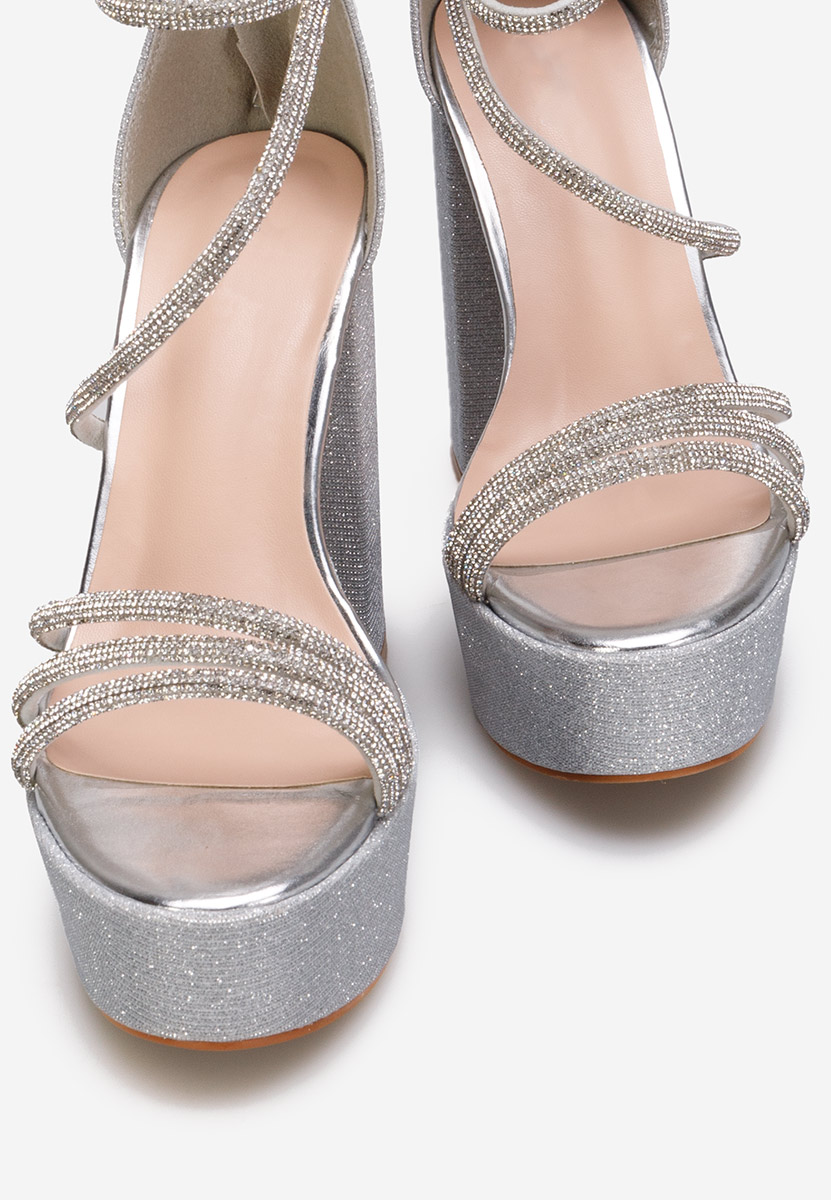 Sandale s petu Casilda srebrno
