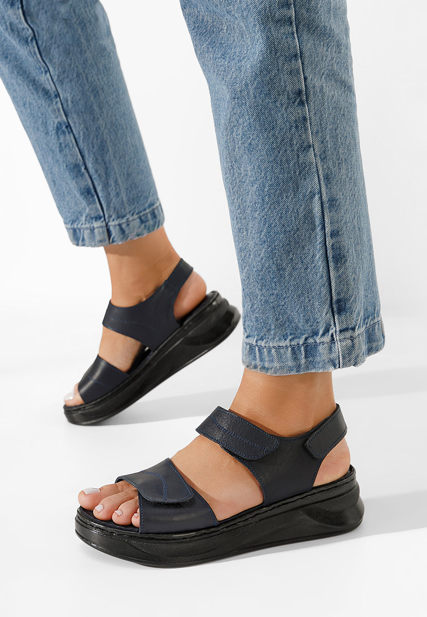 Sandale od prirodne kože Jeremia plavo navy