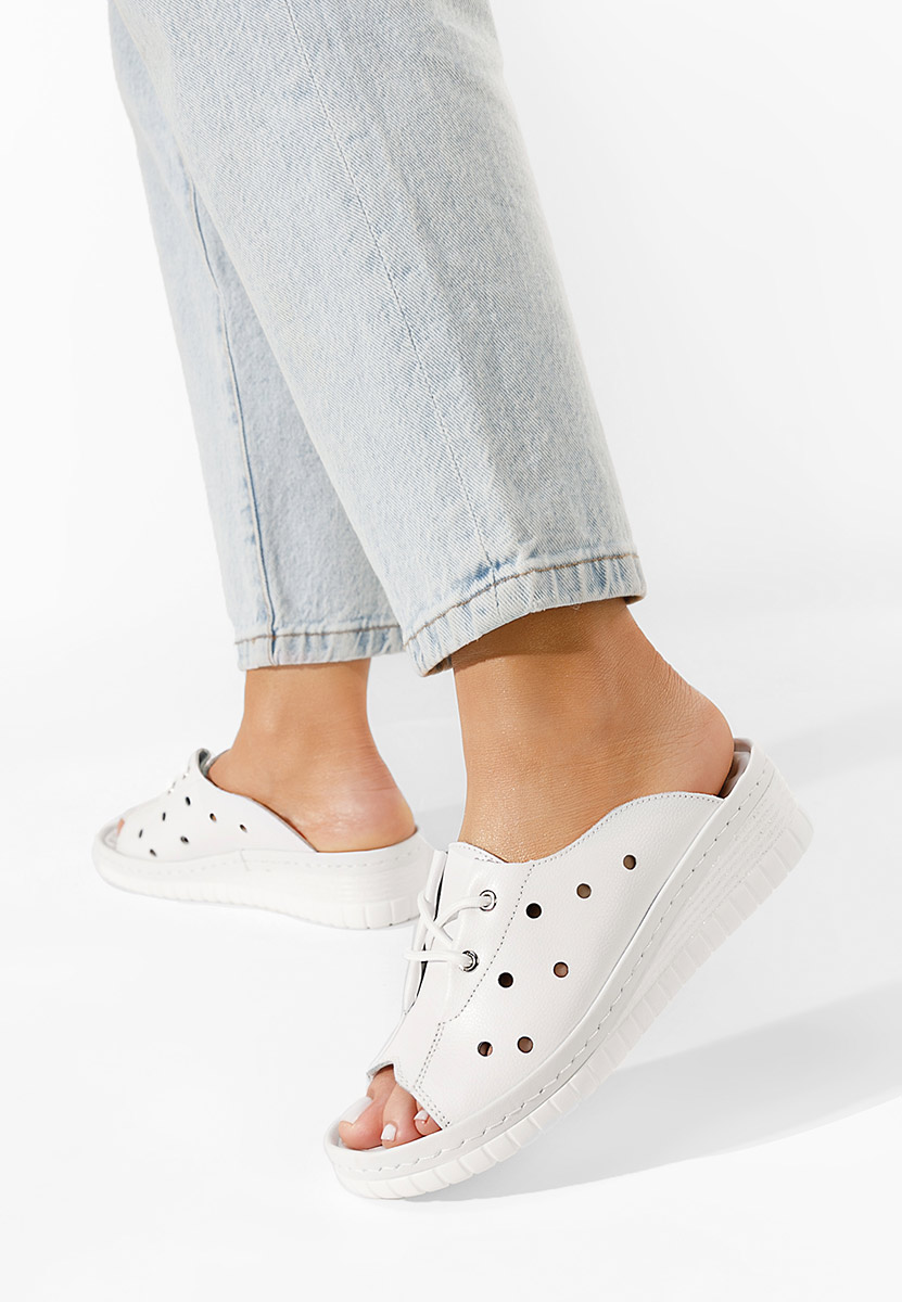 Papuče od prirodne kože Patricia bijele