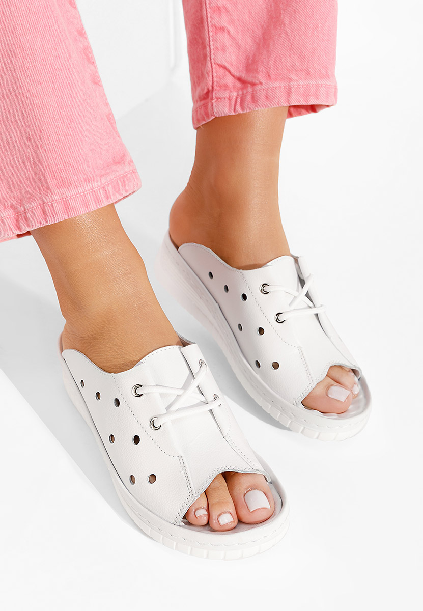 Papuče od prirodne kože Patricia bijele