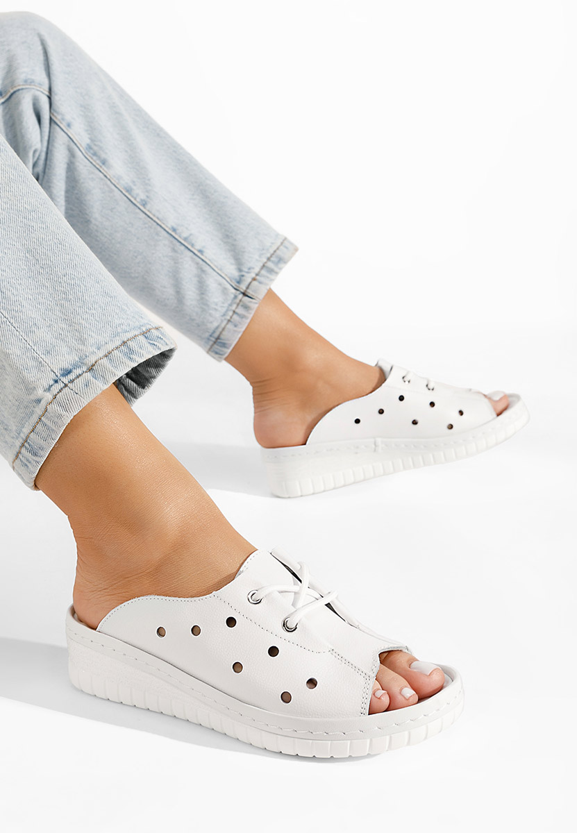 Papuče od prirodne kože Patricia bijele