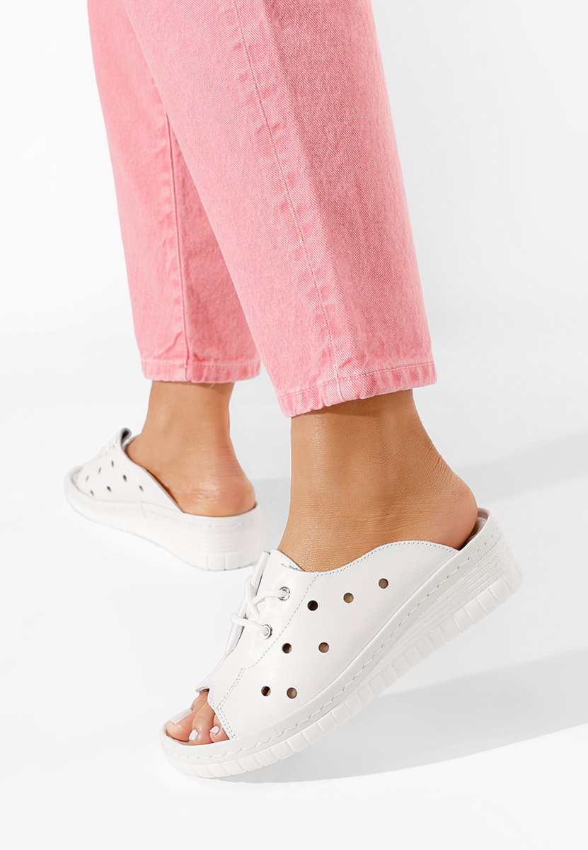 Papuče od prirodne kože Patricia bijele