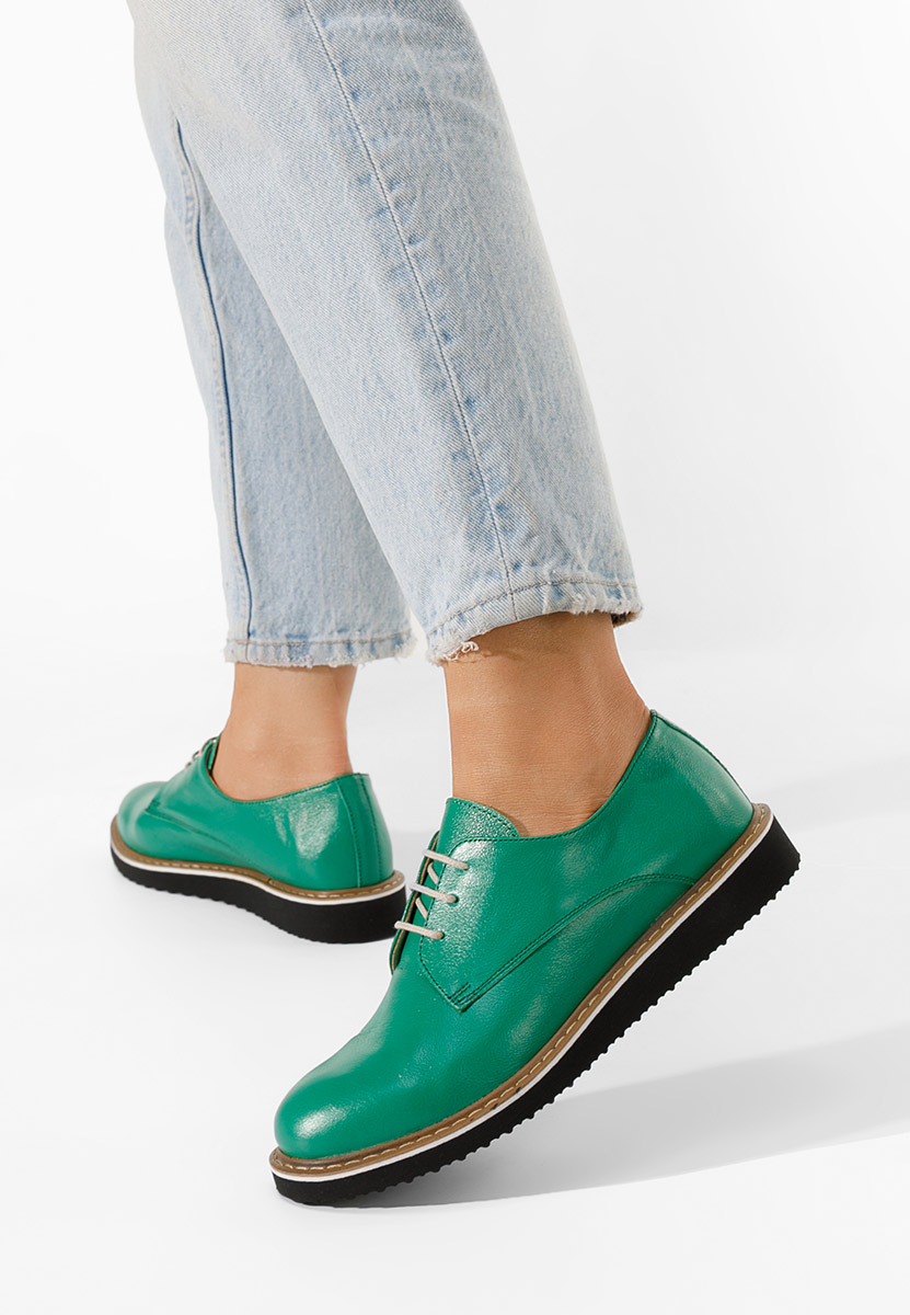 Kožne cipele derby Casilas zeleno