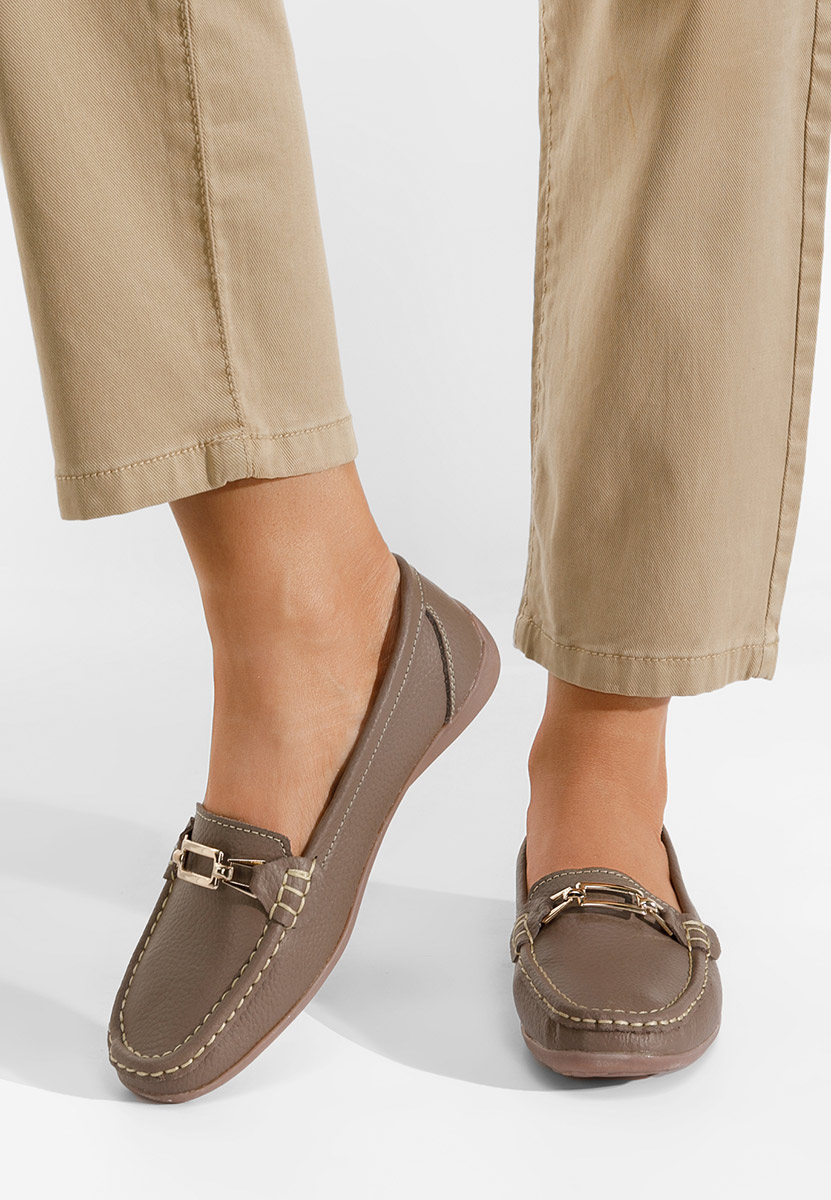 Mokasinke od prirodne kože Celetina kaki