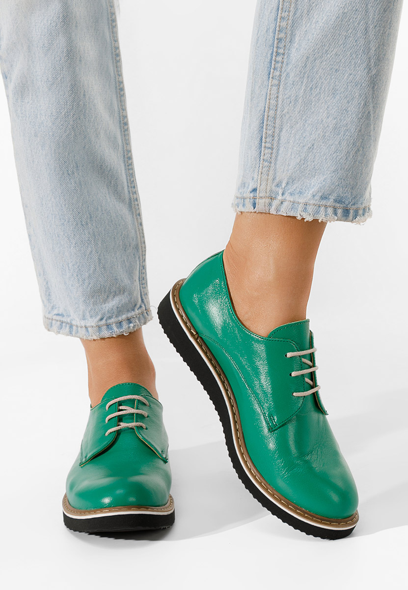 Kožne cipele derby Casilas zeleno
