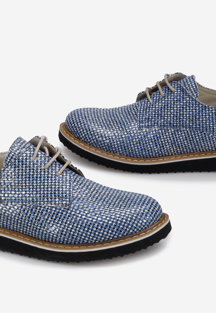 Kožne cipele derby Casilas V3 svijetlo plavi