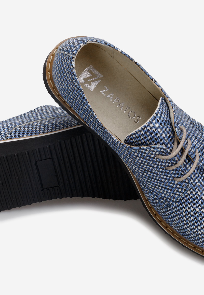 Kožne cipele derby Casilas V3 svijetlo plavi