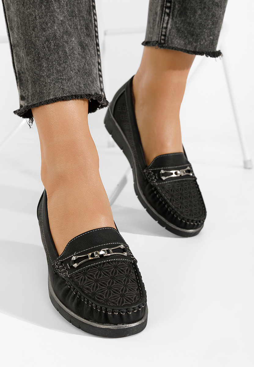 Ženske elegantne mokasinke Seliana crno