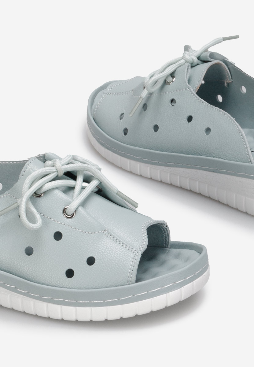 Papuče od prirodne kože Patricia svijetlo plavi