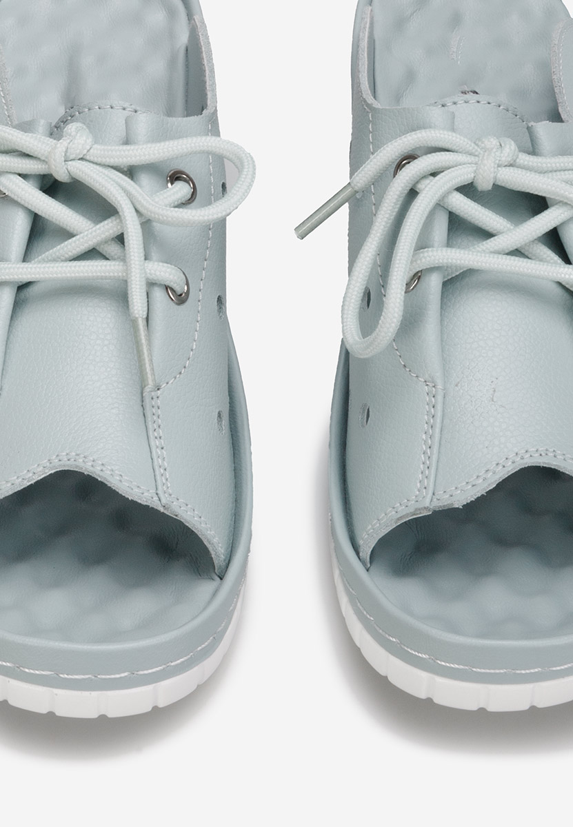 Papuče od prirodne kože Patricia svijetlo plavi