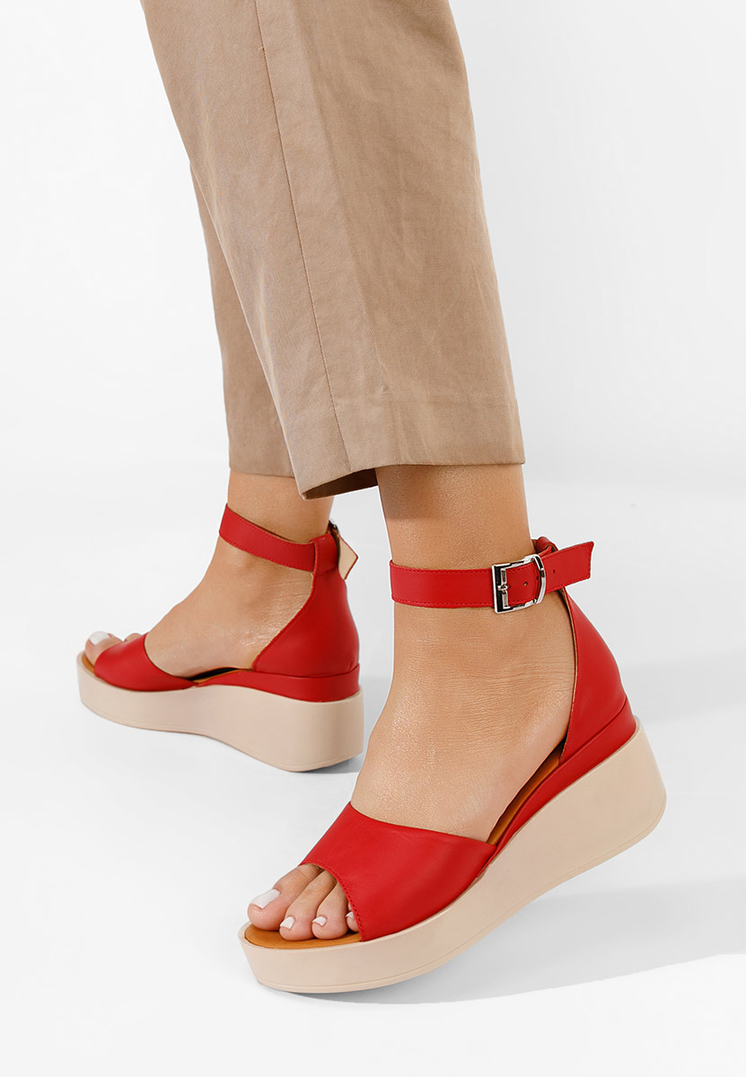 Sandale od prirodne kože Salegia crveno