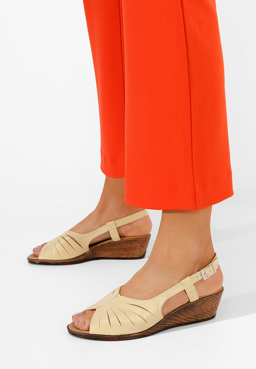 Sandale od prirodne kože Lovara Žuto