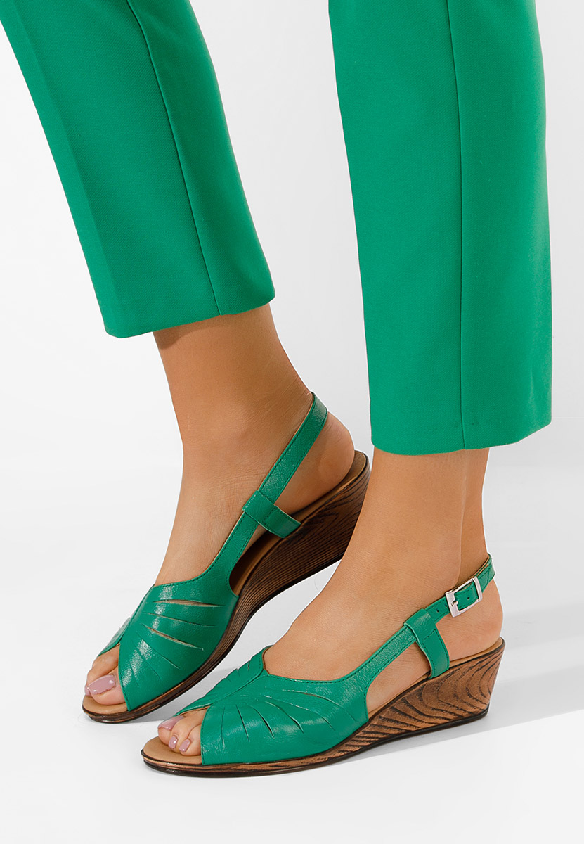 Sandale od prirodne kože Lovara zeleno