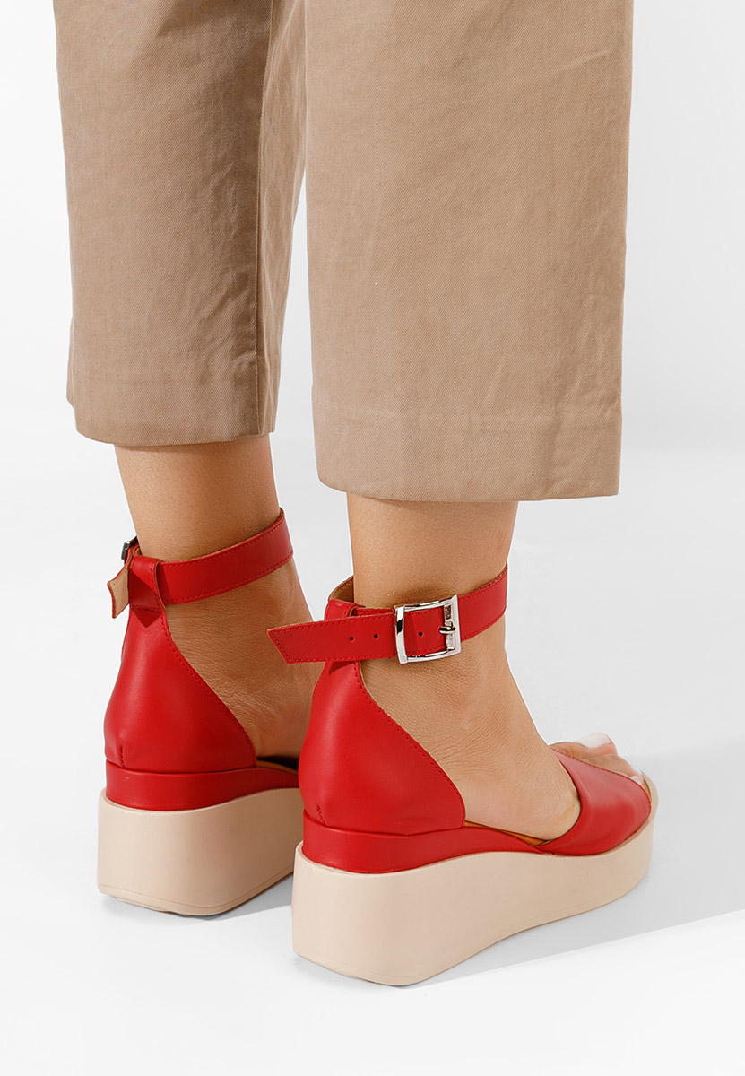 Sandale od prirodne kože Salegia crveno