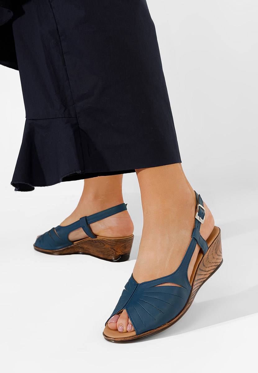 Sandale od prirodne kože Lovara plavo navy