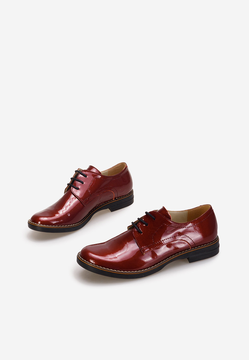Kožne cipele derby Otivera V3 vinsko crvena