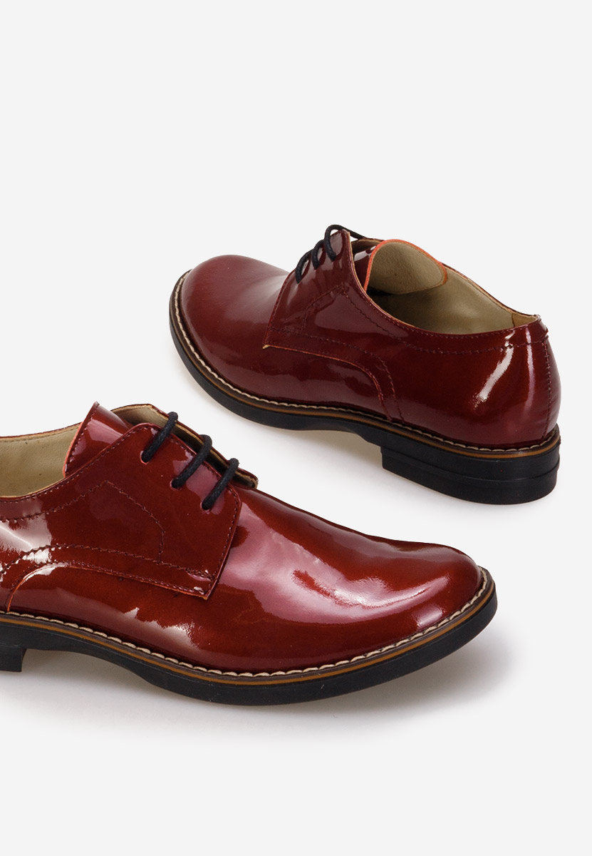 Kožne cipele derby Otivera V3 vinsko crvena
