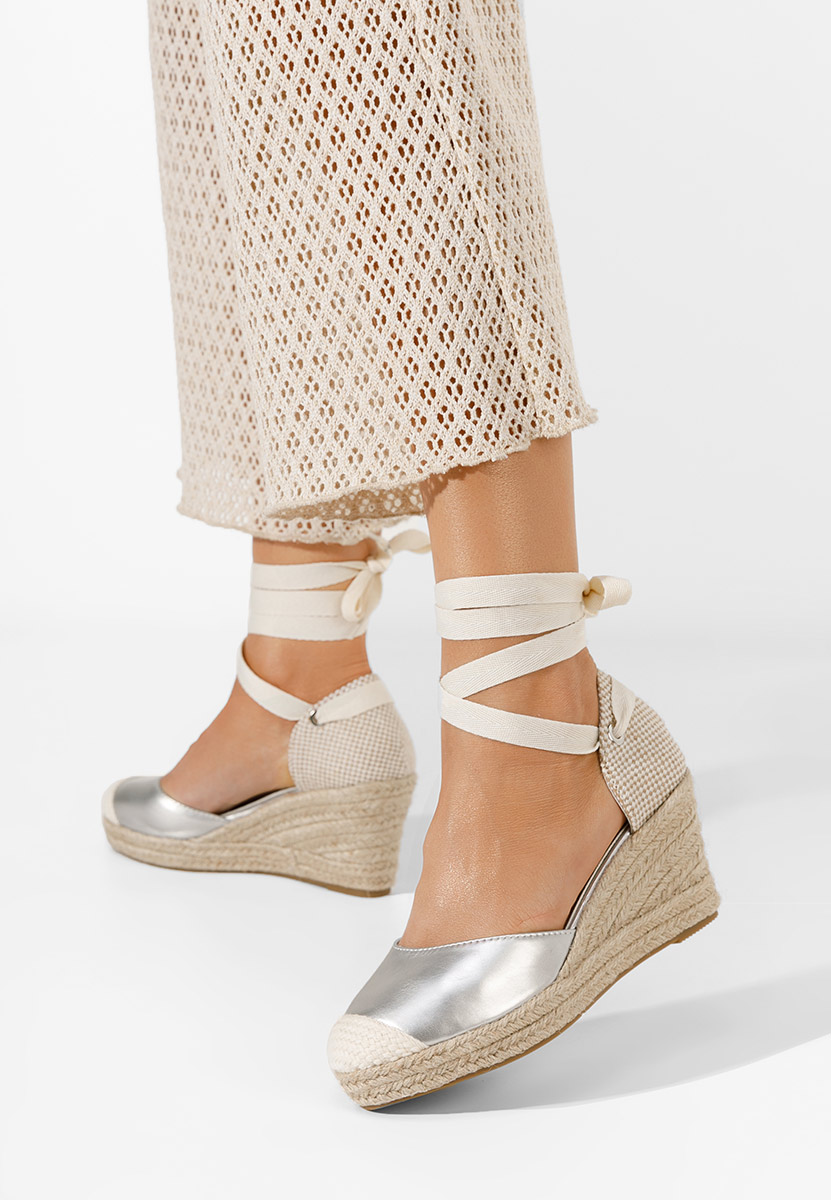 Espadrilles za ženske Vilena srebrno