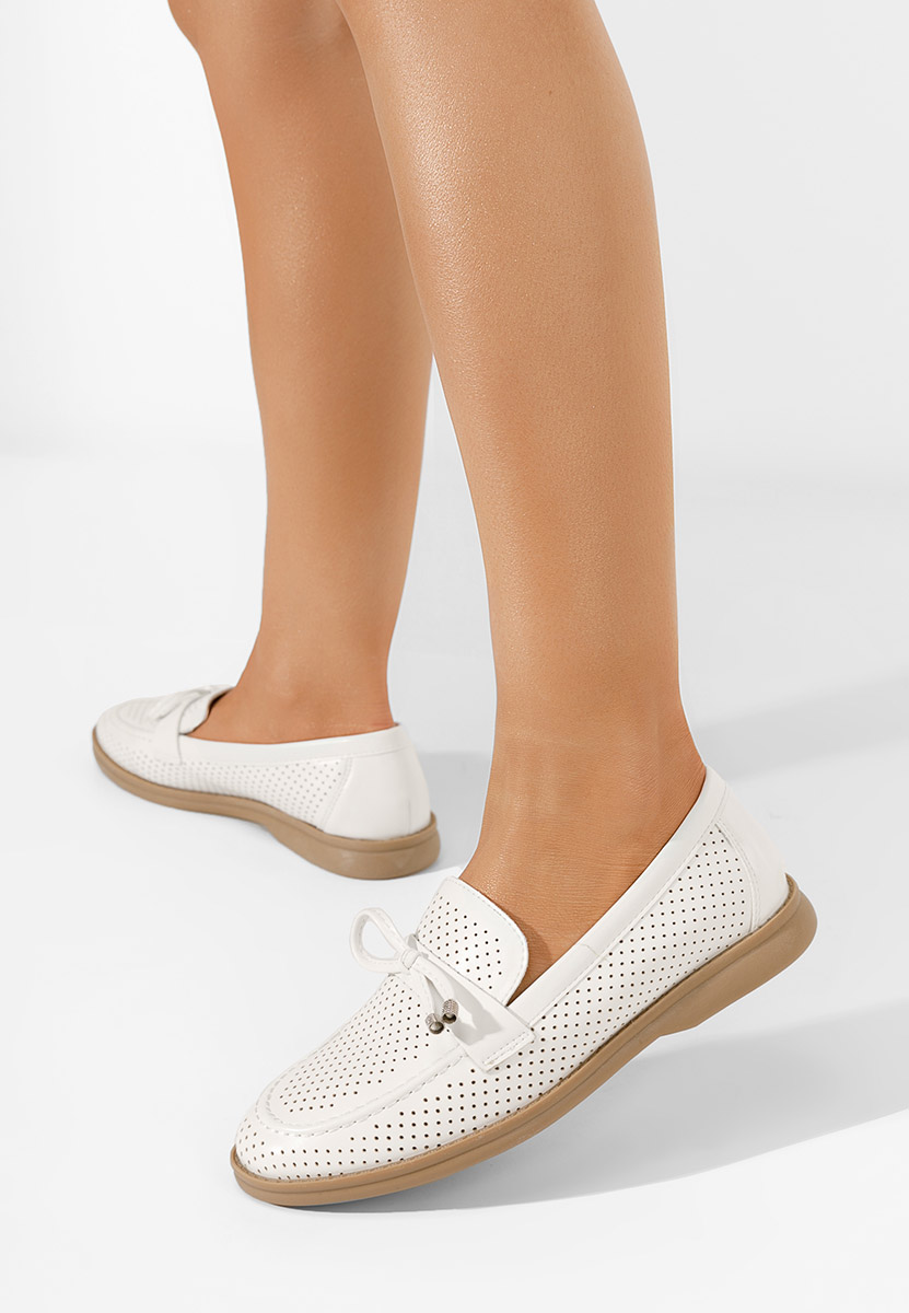 Ljetne ženske mokasine Morvana V3 Bijele