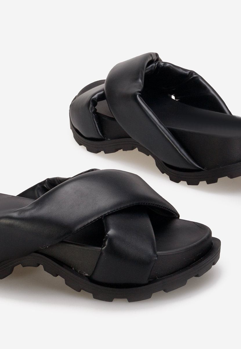 Papuče s platformom Ariola crno